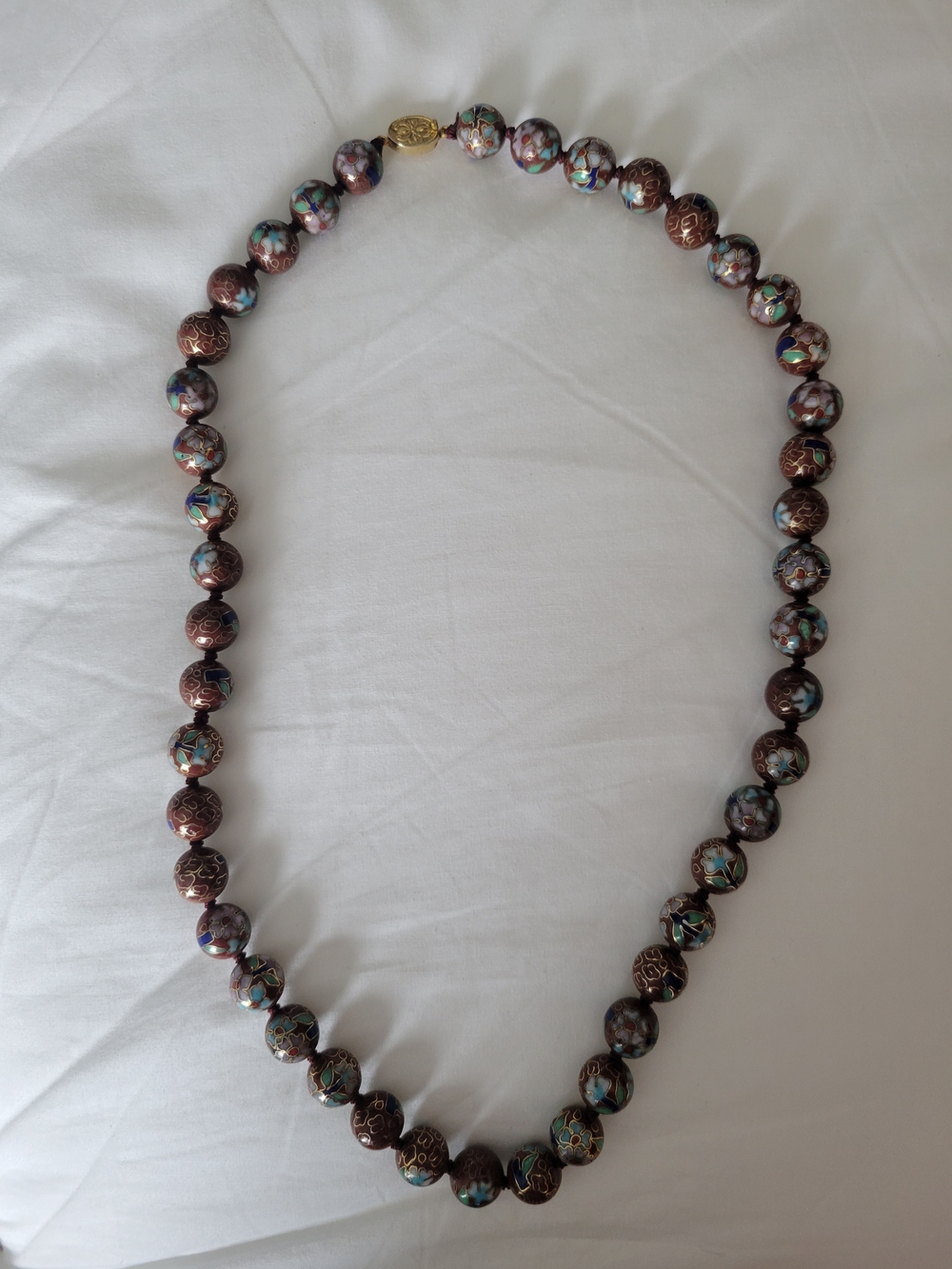 Vintage Boho Cloisonné Beaded Necklace